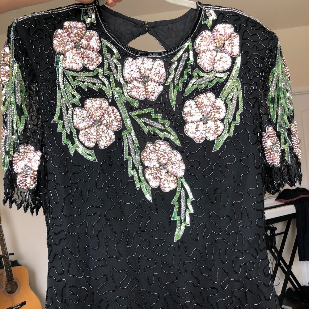 Vintage 80s Sequin Cocktail Dress
